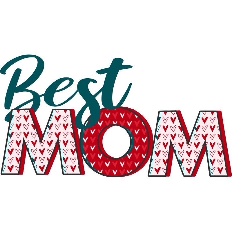 Women's Design By Humans Best Mom Heart Pattern By Semir Racerback Tank Top, 2 of 3