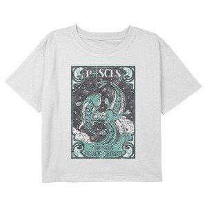 Girl's Lost Gods Vintage Pisces Card Crop Top T-Shirt - 1 of 3