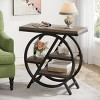 Syemin End Tables Industrial Narrow End Table with 3-Tier Storage Shelves, Modern Slim Industrial Sofa Side Table, Gray, 25.59"*11.81"*25.59" - 2 of 4