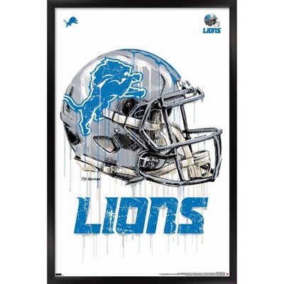 Trends International Nfl Detroit Lions - Neon Helmet 23 Framed Wall Poster  Prints Black Framed Version 14.725 X 22.375 : Target