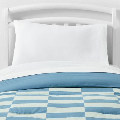 Pillowfort Toddler Kids' Comforter Cotton Shell Year-Round Use Checker