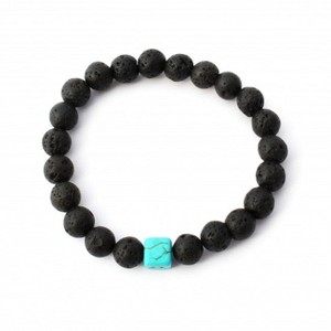 Plantlife Aromatherapy Bracelet - Turquoise Square Stretch, Lava Rock & Natural Stone Jewelry for Essential Oil Diffusion & Wellness - 1 of 1