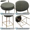 PAGED Velvet Bar Stools Set of 2, 29" H Seat Height Upholstered Bar Chairs with Golden Legs for Home Pub - 2 of 4