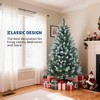 Garvee Flocked Artificial Tree, Prelit Snowy Tree with 8 Modes, Foldable Stand, Foot Pedal, Holiday Home Decoration, White Flock - 2 of 4