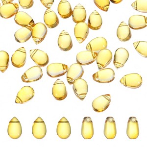 Unique Bargains Czech Glass Teardrop Clear Versatile Craft Loose Beads Puffed Raindrop Beads 50 Pcs - 1 of 4