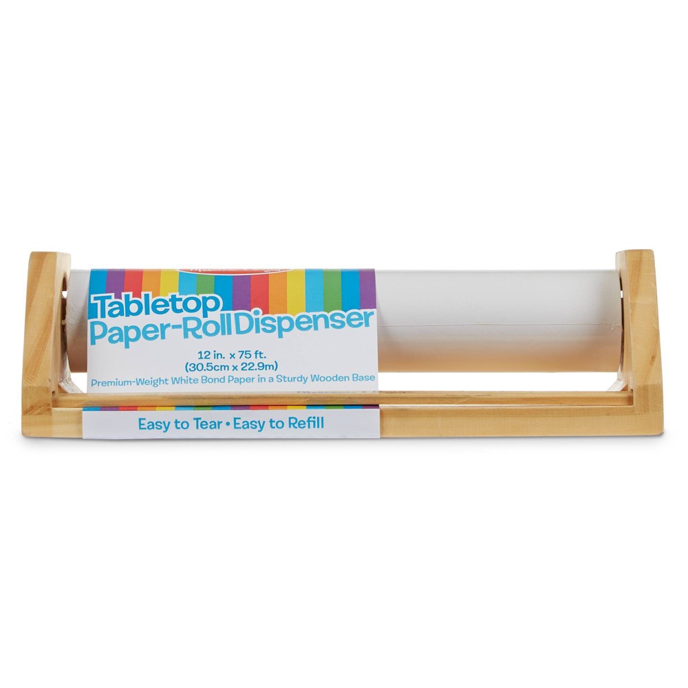 Photos - Desk Organiser Melissa&Doug Melissa & Doug Wooden Tabletop Paper Roll Dispenser With White Bond Paper : Art and Design Theme, Paper (12 inches x 75 feet)