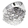 Slickblue Rhodium-Plated Brass Ring with Clear CZ Stones, Perfect for Women's Statement Jewelry, Size 5-10 - 3 of 3