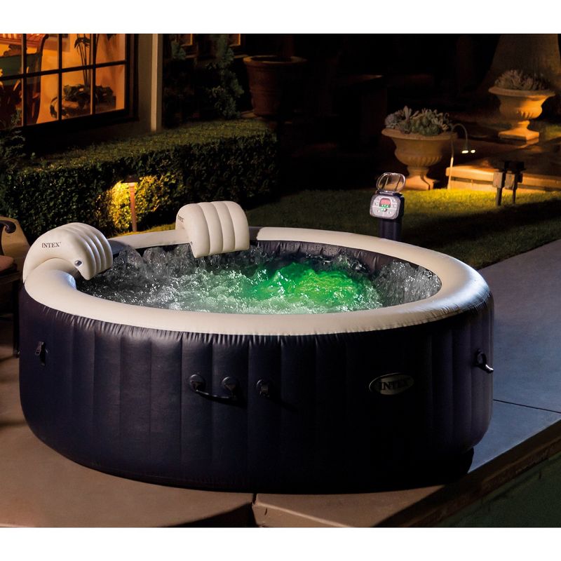 Intex 28405E PureSpa 58" x 28" 4 Person Home Inflatable Portable Heated Round Hot Tub with 120 Bubble Jets, Heat Pump, and 6 Type S1 Filter Cartridges, 5 of 9