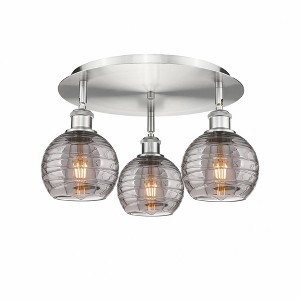 Athens Deco Swirl - 3 Light Flush Mount In Industrial Style-8.63 Inches Tall and 17.63 Inches Wide - 1 of 1