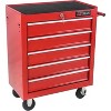 5-Drawer Rolling Tool Cart, Heavy-Duty Steel Storage Cabinet with Locking Wheels, Multifunctional Workshop Organizer for Garage & Warehouse, Red - 4 of 4