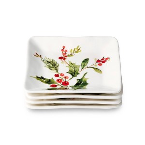 Certified International (Set of 4) 6" Holly and Vines Canape Plates - 1 of 4