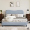 Jojoka Twin/Full/Queen Size Bed Frame, Boucle Upholstered Platform w/ Rounded Headboard, Wooden Slats, Low Profile, Heavy Duty, No Box Spring Needed - 3 of 4