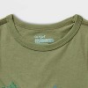 Toddlers 2pk Adaptive Short Sleeve 'Dino/Space' Graphic T-Shirt - Cat & Jack™ Bright Olive/Black - 3 of 3