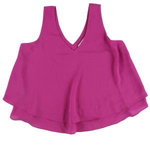 bar III Womens Ruffle Hem Knit Blouse, Pink, X-Large - 1 of 2