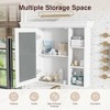 35''W Wall Mounted Bathroom Storage Cabinet with Mirror Door, Modern Wall Cabinet with Mirror, Medicine Cabinet with 6 Shelves - ModernLuxe - 4 of 4