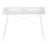 Vynxaria 48" White Minimalist Computer Desk Modern Home Office Workstation with Storage Shelves - 4 of 4