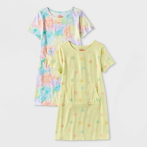 Girls' 2pk Adaptive Short Sleeve Tie-dye Dress - Cat & Jack™ : Target