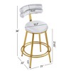 QingMoon Modern Bar Stools Set of 2, Velvet Counter Height Chairs with Soft Back, Cushion and Footrest for Kitchen Island, Home Pub - 4 of 4