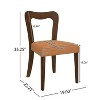 Christopher Knight Home Set of 2 Aaron Rubberwood Upholstered Dining Chairs with Curved Open Back Caramel/Walnut - 3 of 4