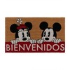 Licensed Disney Mickey Mouse Everyday Christmas Holiday Modern Graphic Novelty Natural Coir Non-Slip Indoor/ Outdoor 2 Pack Door Mat Set, 20x34 - 2 of 4