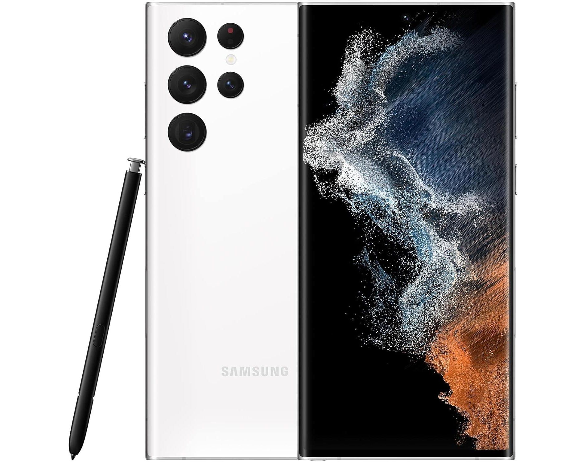 SAMSUNG Galaxy S22 Ultra, Unlocked Android Smartphone, 128GB, 8K Camera, Brightest Display Screen, S Pen, Long Battery Life, Fast 4nm Processor, White