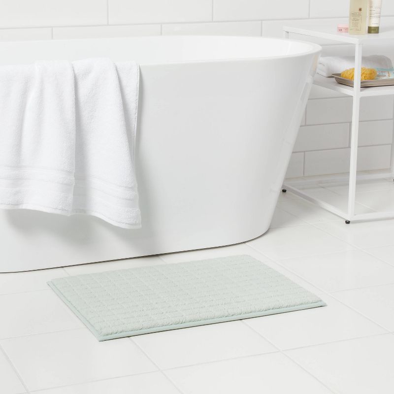 17"x24" Velveteen Grid Memory Foam Bath Rug - Room Essentials™, 3 of 12