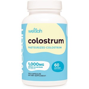 Wellah Pasteurized Colostrum Capsules (1,000mg) 120 Capsules - Bovine Colostrum, 60 Servings - 1 of 4