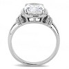 Slickblue Clear Cubic Zirconia Polished Stainless Steel Ring - Oblong Halo Engagement Ring for Women, Size 5-10 - 4 of 4