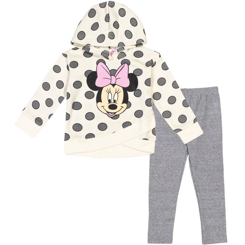 Disney Minnie Mouse Mickey Mouse Fleece Hoodie and Leggings Outfit Set Infant to Big Kid, 3 of 10