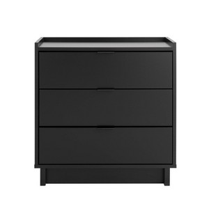 Prepac 26.5" Wide Simply Modern 3 Drawer Nightstand Black - 1 of 4