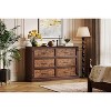 47" Farmhouse 6 Drawer Dresser, Rustic Wood Chest Organizer, Bedroom Storage Cabinet for Living Room, Hallway, Entryway - 2 of 4