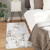 Modern Washable Area Rug - Neutral Abstract Design, Non-Slip Backing, Stain-Resistant Low Pile for Living Room, Bedroom & Office - 2 of 4