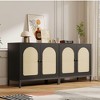 Two-Door Rattan Accent Cabinet ，Buffet Cabinet with Storage, for Living Room, Hallway, Kitchen， - 4 of 4
