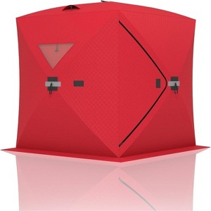 Hub-Style Insulated 3-6 Person Pop-Up Ice Fishing Shelter with Thermal Layer, Lightweight & Easy Setup for Winter Comfort - 1 of 4