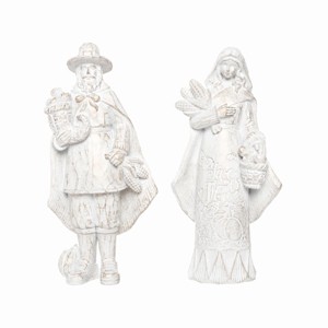 Gallerie II Champagne & White Pilgrim Couple Figurines A/2 - 1 of 3