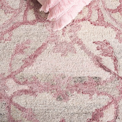 Hand-Tufted Light Pink Wool and Synthetic 3' x 5' Area Rug