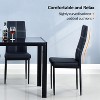 VINGLI Glass Dining Table Set for 6, 7 Piece Black Glass Kitchen Table with PU Leather 6 Chairs for Small Spaces, Black Tempered Glass - 3 of 4