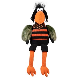 Northlight Plush Sitting Crow Halloween Decoration with Dangling Legs - 17" - 1 of 4
