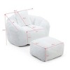 LIVAREEmlen Giant Bean Bag Sofa with Footstool for Adults and Kids, Stuffed Big Accent Sofa, Floor Sofa for Gaming,Reading Living Room Bedroom - 3 of 4
