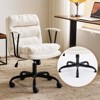 Karl Home | 24.4 Inch Upholstered Swivel Office Chair With Leg Pegs And Wheels - 2 of 4
