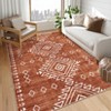 Modern Striped Geometric Rugs for Bedroom Retro Thin Soft Washable Low Pile Area Rugs Easy Care Non Slip Soft Carpet for Living Room - 3 of 4