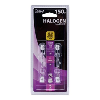 Feit - Tubular - Halogen Bulb - 2000 lm - Bright White - 150 W - T3 - 2 Pack