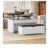 Farmhouse Living Room Center Lift Top Coffee Table Set with Storage Ottoman Bench with Hidden Compartment - 3 of 4