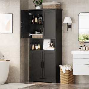 70" Modern Pantry Cabinet - Adjustable Shelf Storage with Doors for Kitchen, Bathroom & Living Room - 1 of 4