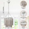 Parrot Uncle 17" 4-Light Off-White Farmhouse Chandelier Adjustable Wood Pendant Lamp - 3 of 4