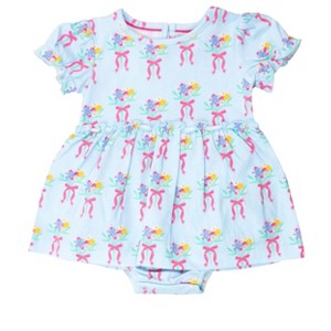 RuffleButts Baby/Toddler Girls Knit Puff Sleeve Skirted Romper - 1 of 4
