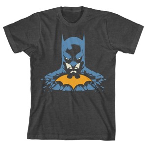 Batman Character Silhouette Youth Charcoal Gray Graphic Tee - 1 of 1