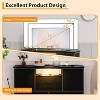 coucheta 8 Drawer Dresser with LED Lights & Charging Station, Wide Console Table for 55 Inch TV, TV Stand Dresser Organizer for Living Room, Bedroom - 4 of 4