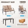Maggift Patio Seating Set 4-Piece with Swivel Rocking Chair, Side Table and Thick Cushion for Deck, Backyard and Garden, Beige, 23.2" * 26.8" * 34.2" - 2 of 4