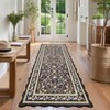 Scalloped Floral Rug Washable Non-Slip Boho Hallway Rug Soft Carpet for Kitchen, Bathroom, Laundry, Entryway - 4 of 4